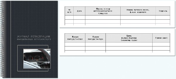 Журнал регистрации автотранспорта в доу образец