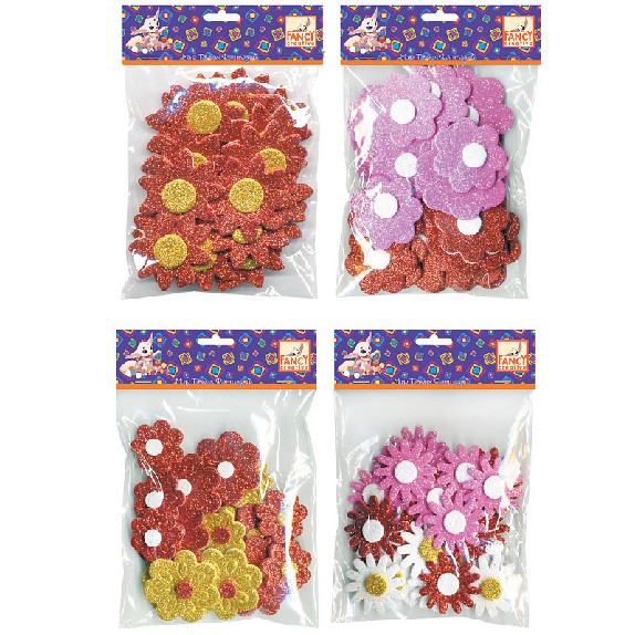 Фигурки самоклейки из пористой резины Цветы ассорти 4 диз FD020063 (Fancy)- купить в магазине Чакона